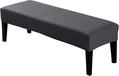Vista 32 de Fundas de banco de comedor de jacquard tapizado de elastano elástico, funda de banco de alta elasticidad, protectores de banco extraíbles y lavables