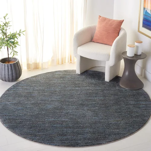 Vista 11 de SAFAVIEH Lasa Collection - Alfombra para pasillo, 2 pies 3 pulgadas x 8 pies, color azul y gris, diseño de flecos sólidos, no desprende pelusa