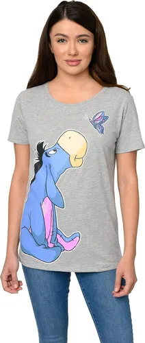 Vista 5 de Disney Camiseta para mujer Eeyore o Minnie Mouse Lean in Side Print Gris brezo