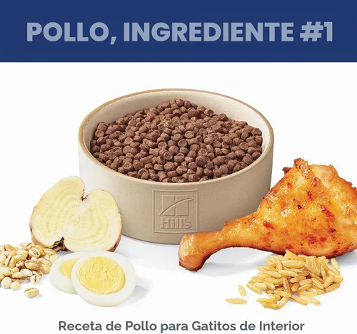 Vista 8 de Hill’s Science Diet Alimento seco para gatos de interior., Gatito # 1 recomendado por veterinarios, receta de pollo, 3.5 libras. Bolsa