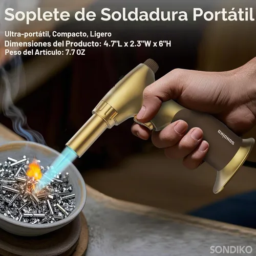 Vista 6 de Sondiko - Encendedor de butano de llama de doble