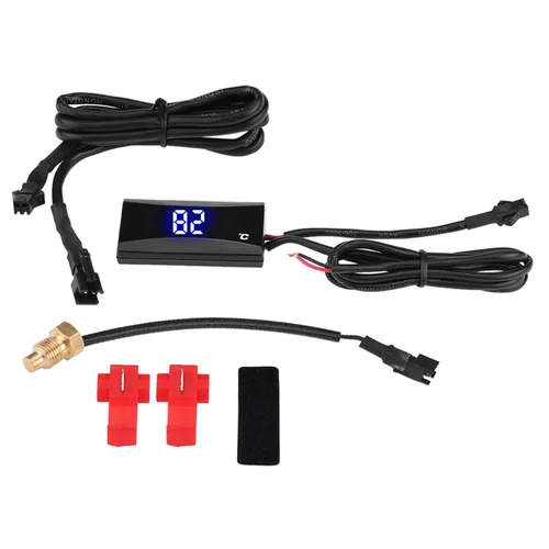 Vista 6 de Universal Motorcycle Thermometer Flashing Warning Meter 0-120 Degrees Celsius Gauge for Racing Scooter Riders