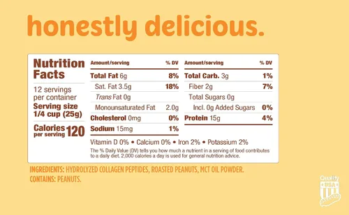 Vista 2 de Tru-Nut Proteína de colágeno Keto en polvo (mantequilla de maní, 10.6 onzas), proteína de colágeno en polvo de mantequilla de maní, ideal