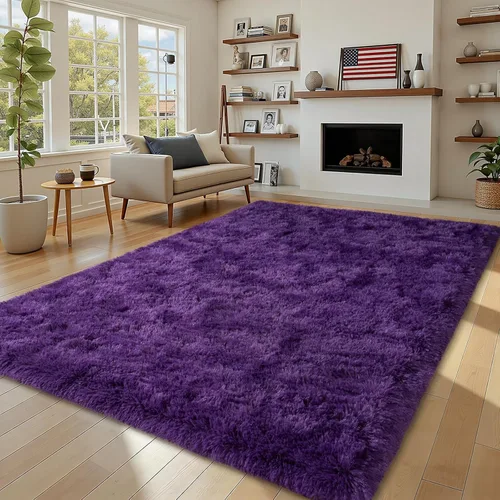 Vista 9 de Alfombras lanudas para dormitorio, sala de estar, dormitorio universitario, habitación de niños, decoración, alfombra suave y moderna