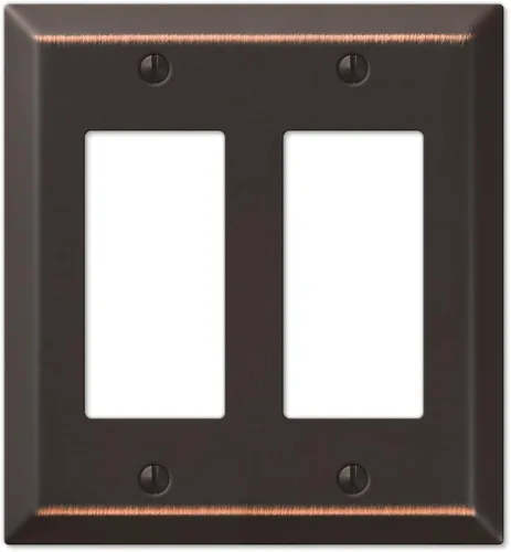 Vista 7 de Amerelle 163DDB Placa de pared Century, 1 dúplex, acero, bronce envejecido, paquete de 1