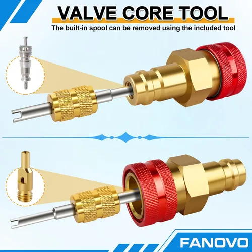 Vista 8 de Kit de adaptador R1234yf a R134a, R1234yf a R134a adaptadores de acoplador rápido de lado alto y bajo, adaptador R134a a R1234yf, kit de acopladores