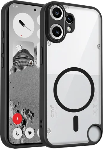 Vista 681 de Funda magnética transparente compatible con Xiaomi 17T, color negro 2 en 1 PC + TPU cubierta de teléfono a prueba de golpes, carcasa protectora