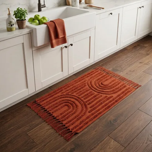 Vista 8 de LEEVNA - Alfombra de baño lavable estilo bohemio de 2 x 3 pulgadas, tejida