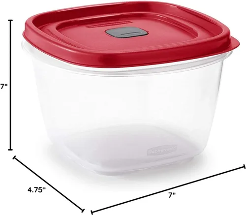 Vista 4 de Rubbermaid Contenedor de almacenamiento de alimentos de 7 tazas, 3 unidades, transparente