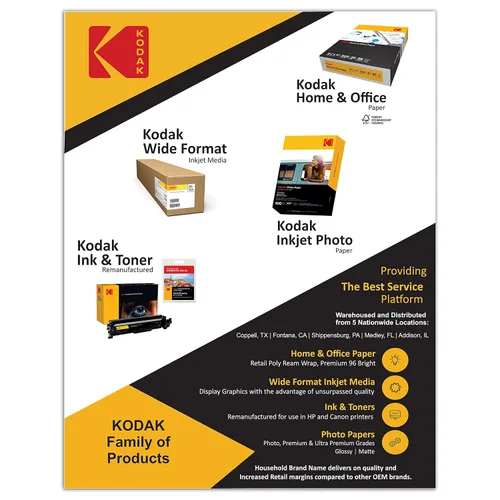 Vista 6 de Kodak Papel fotográfico brillante de 4 x 6 pulgadas, 100 unidades de 66 libras - 8.47 oz/m (41175-9891181). Este producto no es compatible