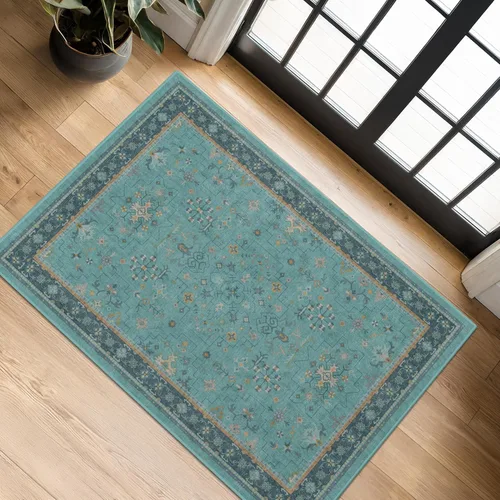 Vista 23 de Hazo Haus – Alfombra pequeña para entrada, cocina o baño, antideslizante con base de goma, resistente a las manchas y a la decoloración, diseño