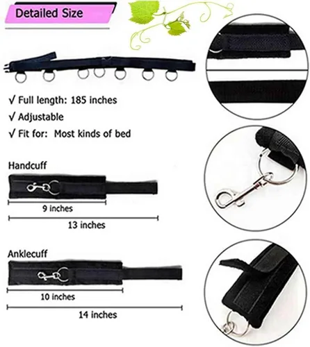 Vista 5 de BDSM - Kit de arnés para muslo, esposas para adultos, para dormitorio, lazos sexuales para tobillos y muñecas, bandas de resistencia sexual
