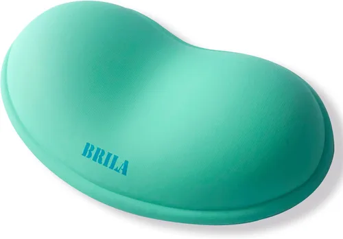 Vista 6 de BRILA Reposamuñecas ergonómico de silicona para mouse, gel de sílice refrescante, almohadilla de soporte de muñeca de piel sintética para oficina