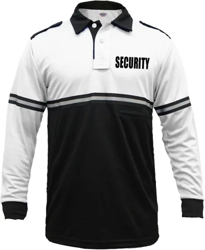 Vista 10 de First Class Camisa de patrulla de bicicleta de seguridad de dos tonos con rayas reflectantes y bolsillo con cremallera verde lima y negro