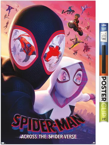 Vista 13 de Trends International Marvel Spider-Man: Across The Spider-Verse - Póster de pared de una hoja de máscaras, 22.37 x 34.00 pulgadas, versión enmarcada