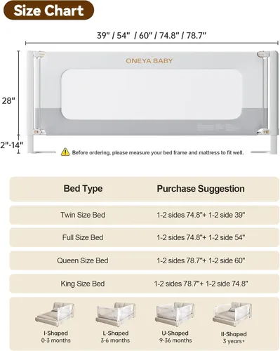 Vista 8 de Riel de cama para niños pequeños, protector de riel de cama de bebé grueso
