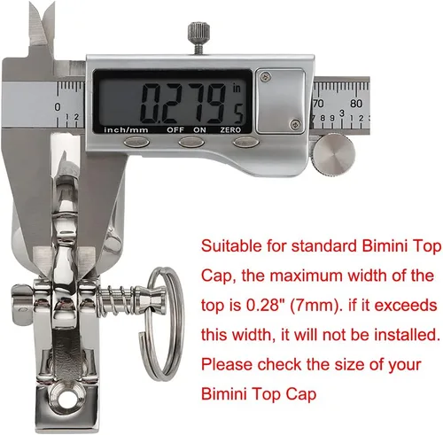 Vista 2 de VTurboWay Bimini Top Deck Hinge with Pin and Ring, 316 Stainless Steel, Free Installation Screws