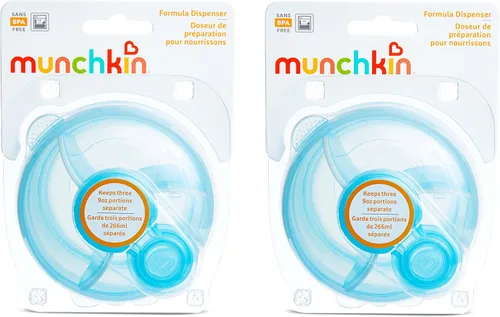 Vista 4 de Munchkin® Dispensador de fórmula, sin BPA, 3 secciones de 9 onzas, azul, paquete de 2