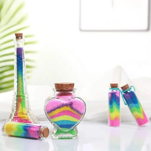 Vista 3 de MEIEST Arena para manualidades/terrarios, paquete de 12 piezas de colores surtidos, botellas de 1.25 onzas, kit de arte y manualidades de arena