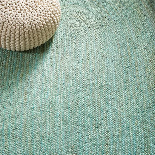 Vista 6 de SAFAVIEH Natural Fiber Collection - Alfombra ovalada, 2 pies 6 pulgadas x 4 pies, ovalada, azul aguamarina y marrón natural, yute hecho a mano