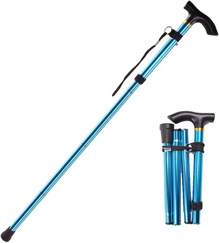 Vista 11 de Fullgaden Versión mejorada para senderismo, senderismo, camping y poste plegable, portátil, ajustable, muletas de montañismo al aire libre para Negro
