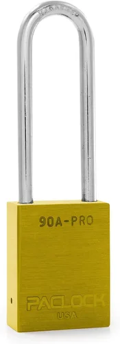 Vista 40 de PACLOCK Candado de la serie 90A-PRO, compre American Act obediente, aluminio anodizado marrón, cilindro de 7 pines de alta seguridad con 1 llave por