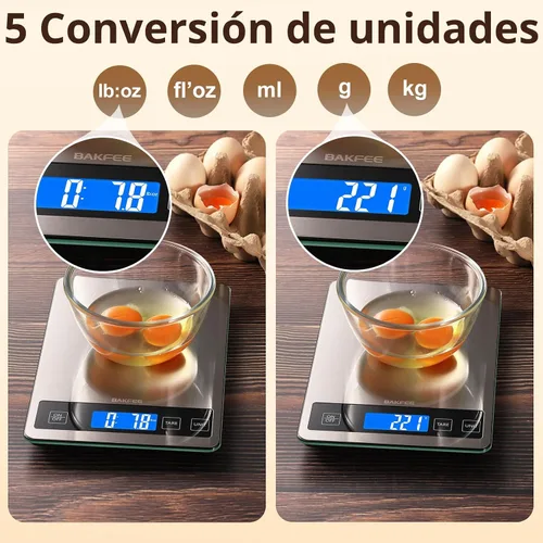 Vista 7 de Báscula de alimentos, báscula de cocina de 33 libras con precisión No recargable - negro