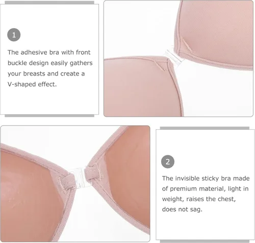 Vista 9 de Ciieeo Sujetador sin tirantes sin espalda Sujetador sin tirantes Sujetador adhesivo de silicona Sujetador adhesivo para mujeres Sujetador adhesivo