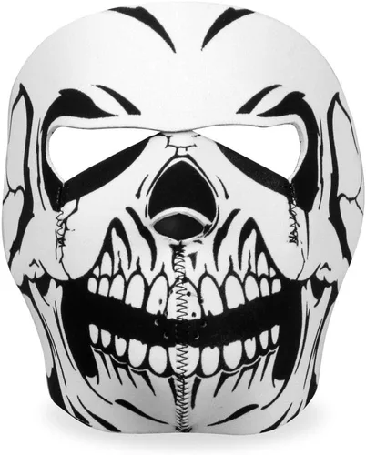 Vista 3 de Hot Leathers FMA1012 Black and White Skull Neoprene Face Mask