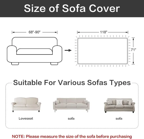 Vista 3 de Loom and Mill Fundas de sofá de lujo, funda clásica de damasco jacquard grueso para sofá, protector de muebles con borde de encaje y borlas hechas a