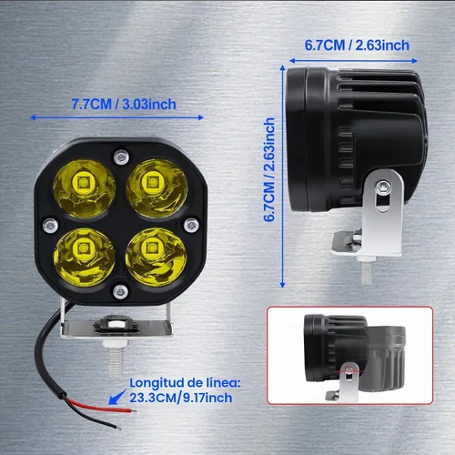Vista 6 de Ourbest Luces puntuales, luces de cubo de conducción de 3 pulgadas para todoterreno (C, 3 pulgadas)