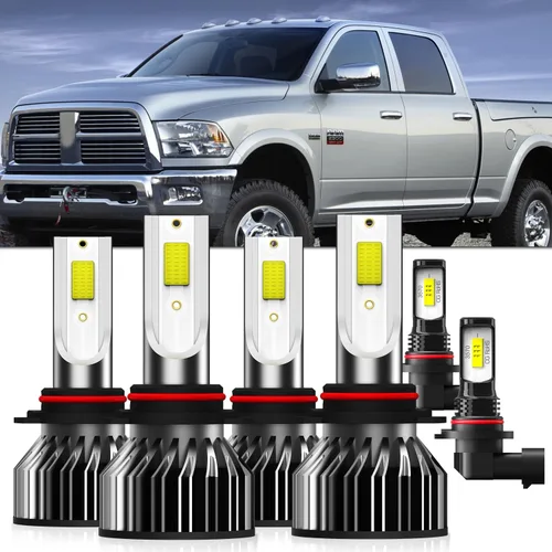 Vista 8 de Compatible con DODGE RAM 1500 2500 3500 2003 2004 2005 Bombilla de luz 9007/hb5 haz alto Luz baja, Paquete de 4