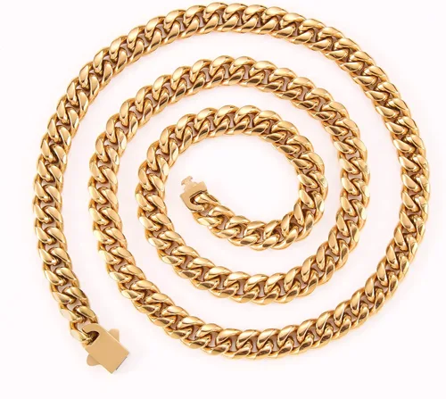 Vista 6 de Collar de cadena de eslabones cubanos para hombres, niños y mujeres, 0.315 pulgadas de ancho, 161820202224 pulgadas de longitud, collar de cadena