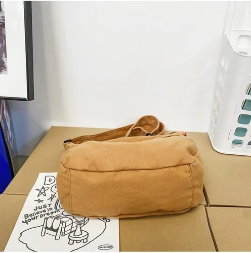 Vista 7 de Bolso bandolera de lona retro Lazy Y2k bolso cruzado bohemio estilo hada grunge Harajuku bolso de mano casual Negro talla única