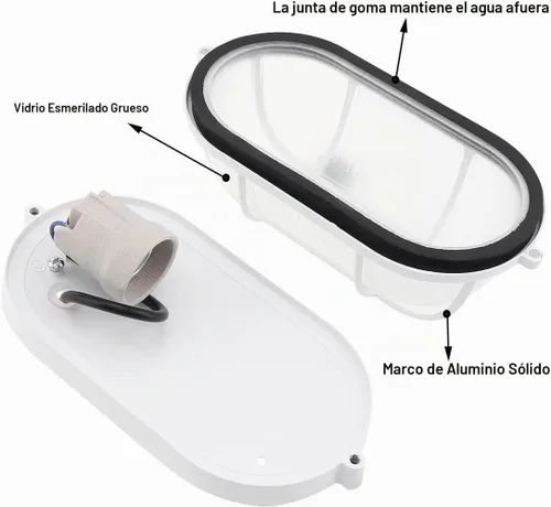 Vista 3 de RTNLIT E26/E27 Socket Lámpara de pared al aire libre, luz de mamparo Blanco