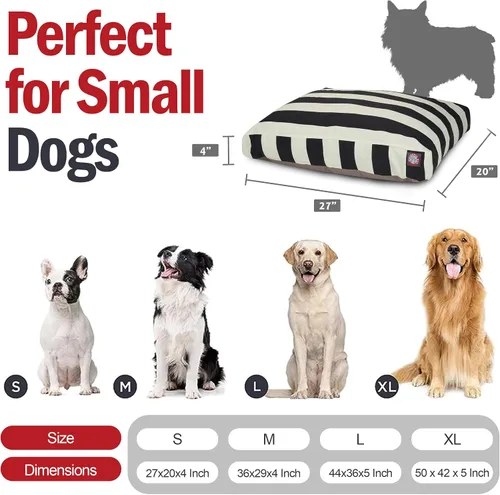 Vista 2 de Majestic Pet Cama para Perros de Espuma Viscoelástica Triturada Pequeña con Funda Extraíble Lavable de 27 x 20 x 4 Pulgadas – Cama Ortopédica