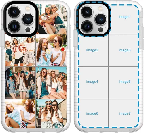 Vista 14 de Funda personalizada para iPhone 15 Pro Max personalizada con collage de múltiples imágenes, resistente a los impactos, funda protectora de TPU