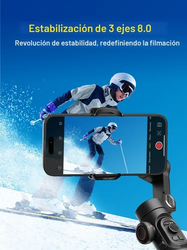 Vista 2 de AOCHUAN - Estabilizador de cardán para iPhone, smartphone con rueda de enfoque, seguimiento de cara/objeto para iPhone 16 15 Pro Max/Android