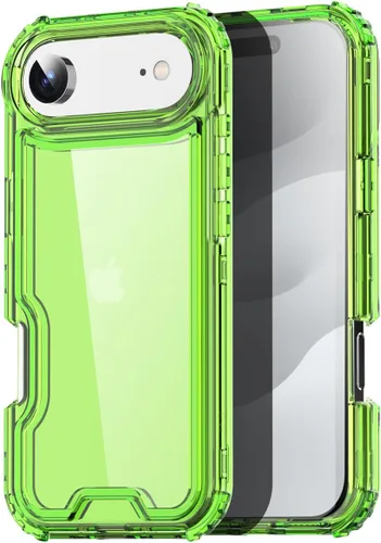 Vista 17 de AICase para iPhone 17 Transparente, Resistente Duradera de 3 Capas de Cristal Transparente [No amarillea]