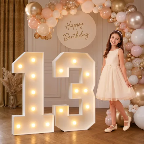 Vista 21 de imprsv Letras iluminadas grandes de 3 pies, letras iluminadas de marquesina para fiesta de cumpleaños (3 pies, letra y )