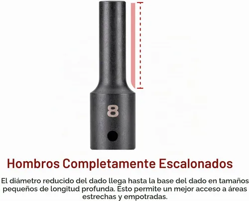 Vista 3 de TEKTON - Enchufe de impacto de 12 puntos de 1/2 pulgada x 0.472 in SID23312