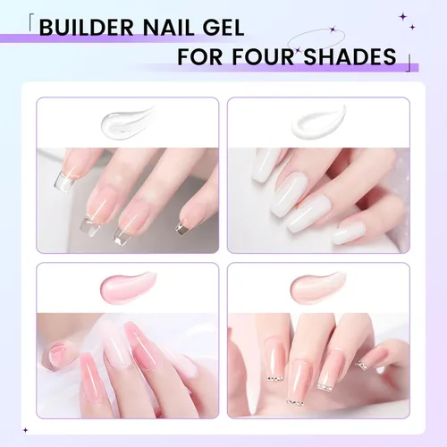 Vista 3 de Gel constructor de gel duro para uñas de larga duración fuerte mano desnuda 3D escultura para extensión de uñas 4oz