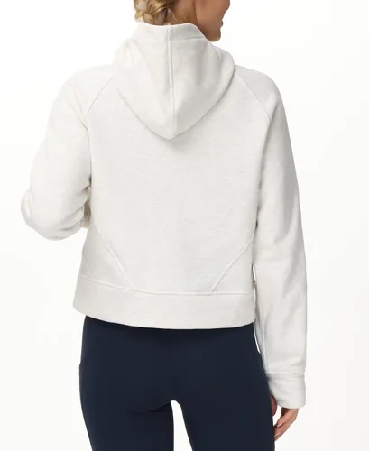 Vista 4 de THE GYM PEOPLE Sudaderas con capucha para mujer, media cremallera, manga larga, forro polar, con bolsillos, agujero para el pulgar