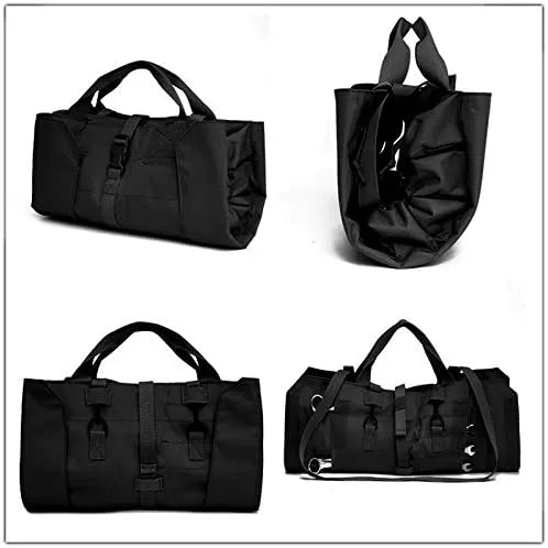 Vista 4 de Llave enrollable bolsa organizadora de herramientas Super almacenamiento con 23 bolsillos (negro)