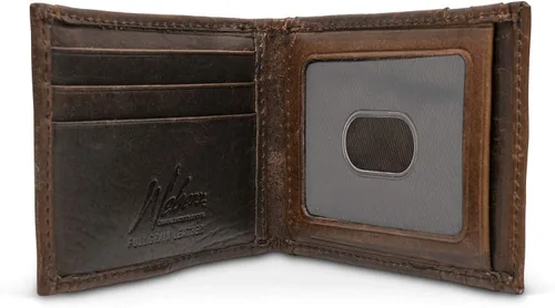 Vista 4 de WEBER'S PREMIER LEATHER - Dynasty Series - Cartera de bolsillo frontal para hombre - Bloqueo RFID de cuero de grano completo