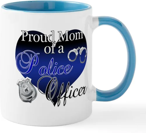 Vista 61 de CafePress Taza de café de cerámica de 11 oz (11.0 fl oz) de Police Mom