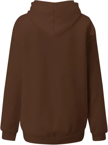 Vista 5 de Sudadera para mujer, ropa de Navidad, de manga larga, cuello redondo, ligera, a la moda, con capucha recortada