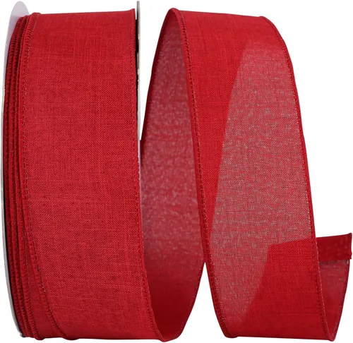 Vista 63 de Cinta Reliant Ribbon 92573W-031-09K para borde con alambre Everyday Linen Value, 1-1/2 pulgadas x 50 yardas, color negro
