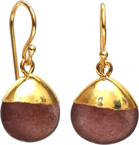 Vista 22 de Gempires - Pendiente de gancho de pera natural, pendiente de meditación, joyería hecha a mano, regalo para ella