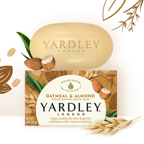 Vista 6 de Yardley BAR - Jabón de avena y almendra, 4.0 onzas